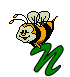 GIF animado (28642) Letra mayuscula n abeja