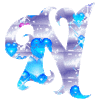 GIF animado (26675) Letra mayuscula n corazones azules