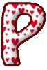 GIF animado (26448) Letra mayuscula p corazoncitos colores