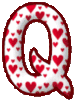 GIF animado (26449) Letra mayuscula q corazoncitos colores