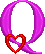GIF animado (27350) Letra mayuscula q rosa corazon