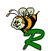 GIF animado (28646) Letra mayuscula r abeja