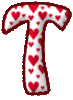 GIF animado (26452) Letra mayuscula t corazoncitos colores
