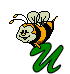 GIF animado (28649) Letra mayuscula u abeja