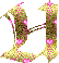 GIF animado (26832) Letra mayuscula u corazones oro