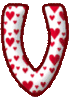 GIF animado (26454) Letra mayuscula v corazoncitos colores