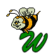 GIF animado (28651) Letra mayuscula w abeja