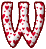 GIF animado (26455) Letra mayuscula w corazoncitos colores