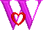 GIF animado (27356) Letra mayuscula w rosa corazon