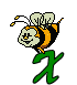 GIF animado (28652) Letra mayuscula x abeja