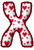 GIF animado (26456) Letra mayuscula x corazoncitos colores