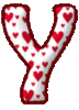 GIF animado (26457) Letra mayuscula y corazoncitos colores