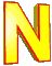 GIF animado (25727) Letra n amarilla roja