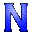 GIF animado (28250) Letra n azul anil