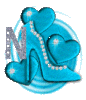 GIF animado (26406) Letra n corazones azules