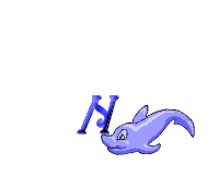 GIF animado (29441) Letra n delfin