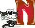 GIF animado (29801) Letra n gato