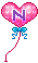 GIF animado (27090) Letra n globos romanticos