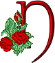 GIF animado (27298) Letra n romantica rosas rojas