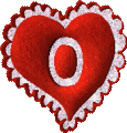 GIF animado (26977) Letra o corazon rojo