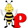 GIF animado (28605) Letra p abeja
