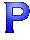 Imagen GIF de Letra p azul anil animado