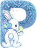 GIF animado (29378) Letra p conejito
