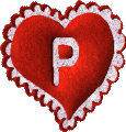 GIF animado (26978) Letra p corazon rojo