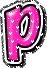 GIF animado (26550) Letra p corazoncitos rosas