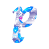 GIF animado (26690) Letra p corazones azules