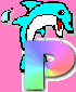 GIF animado (29352) Letra p delfin