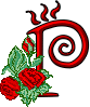 GIF animado (27300) Letra p romantica rosas rojas