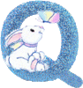 GIF animado (29379) Letra q conejito