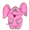 GIF animado (29533) Letra q elefante rosa