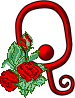 GIF animado (27301) Letra q romantica rosas rojas