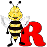 GIF animado (28607) Letra r abeja