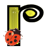 GIF animado (25616) Letra r amarilla con mariquita