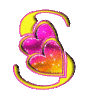 GIF animado (26605) Letra s amarilla corazones