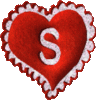 GIF animado (26981) Letra s corazon rojo