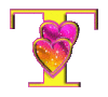 GIF animado (26606) Letra t amarilla corazones