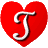 GIF animado (26941) Letra t corazon latiendo