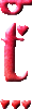 GIF animado (26527) Letra t corazoncitos romanticos