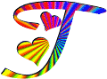 GIF animado (26792) Letra t corazones colores