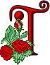 GIF animado (27304) Letra t romantica rosas rojas