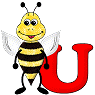GIF animado (28610) Letra u abeja
