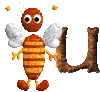 GIF animado (28700) Letra u abejita