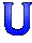 Imagen GIF de Letra u azul anil animado