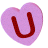 GIF animado (26757) Letra u corazon caramelo