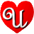 GIF animado (26942) Letra u corazon latiendo