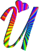 GIF animado (26793) Letra u corazones colores